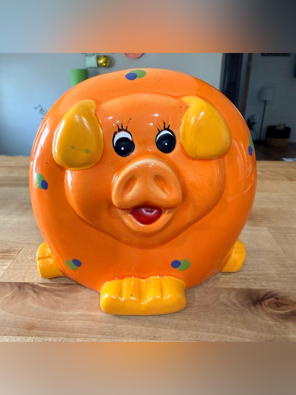 RARE Vintage orange MCM piggy bank